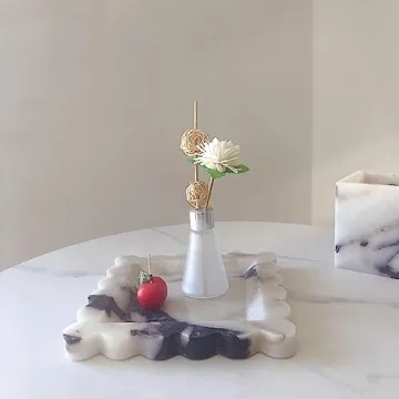 SAIDKOCC Vintage Natural Marble Tray for Luxe Decor