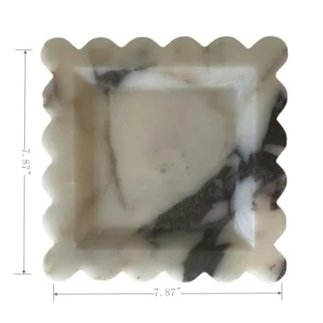 SAIDKOCC Vintage Natural Marble Tray for Luxe Decor