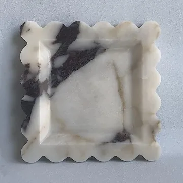 SAIDKOCC Vintage Natural Marble Tray for Luxe Decor