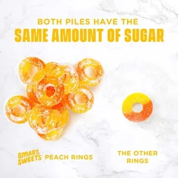 SmartSweets Peach Rings Low Sugar Vegan Gummy Candy