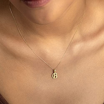 GELIN 14K Solid Gold Custom Initial Necklace for Women