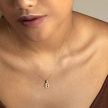 GELIN 14K Solid Gold Custom Initial Necklace for Women