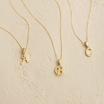 GELIN 14K Solid Gold Custom Initial Necklace for Women