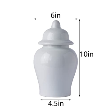 Elegant Handcrafted White Porcelain Ginger Jar for Decor