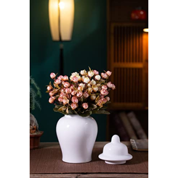 Elegant Handcrafted White Porcelain Ginger Jar for Decor