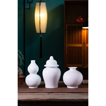 Elegant Handcrafted White Porcelain Ginger Jar for Decor