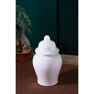 Elegant Handcrafted White Porcelain Ginger Jar for Decor