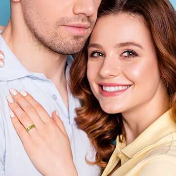 LAOYOU Fidget Spinner Ring For Anxiety Women – 6mm Gold Plated Stainless Steel Womens Smiley Face ...