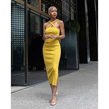 The Drop Women's Citronelle Strappy Rib Midi Dress by @signedblake