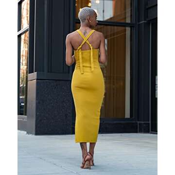 The Drop Women's Citronelle Strappy Rib Midi Dress by @signedblake