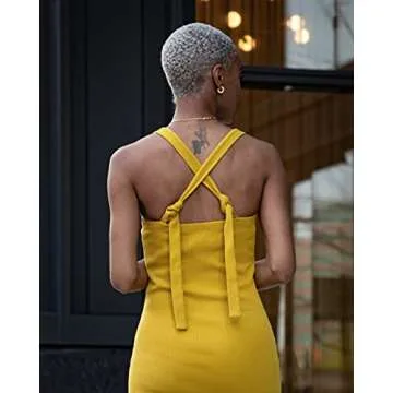 The Drop Women's Citronelle Strappy Rib Midi Dress by @signedblake