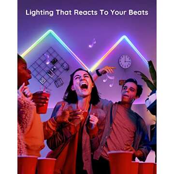 Govee Glide RGBIC LED Wall Lights, Smart RGBIC Wall Sconces for Gaming TV Bedroom Streaming, Work with Alexa and Google Assistant, Strip Lights with Music Sync, Christmas Lights, 6 Pcs and 1 Corner