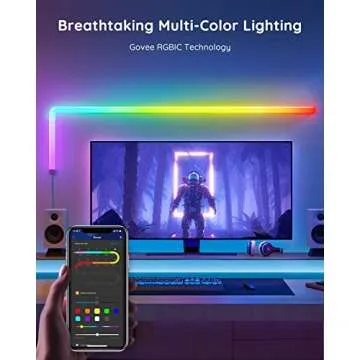 Govee Glide RGBIC LED Wall Lights, Smart RGBIC Wall Sconces for Gaming TV Bedroom Streaming, Work with Alexa and Google Assistant, Strip Lights with Music Sync, Christmas Lights, 6 Pcs and 1 Corner