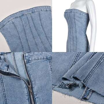 YELLOOP Trendy Y2K Mini Denim Dress for Women