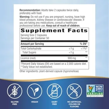 Nature's Way Licorice Root Digestive Support Vegan Capsules