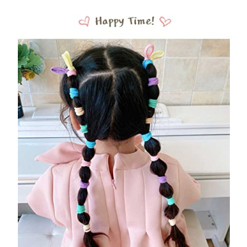 100 Seamless Cotton Hair Ties for Toddler Girls