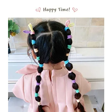 100 Seamless Cotton Hair Ties for Toddler Girls