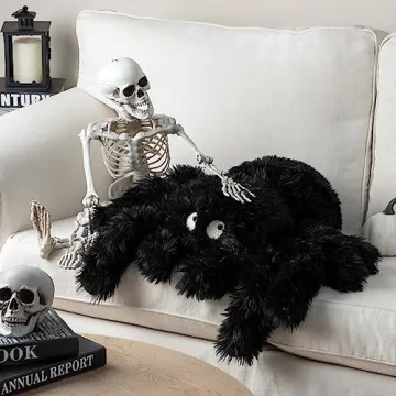Phantoscope Soft Plush Halloween Spider Shaped Pillow