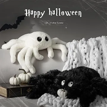 Phantoscope Soft Plush Halloween Spider Shaped Pillow