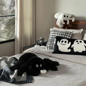 Phantoscope Soft Plush Halloween Spider Shaped Pillow