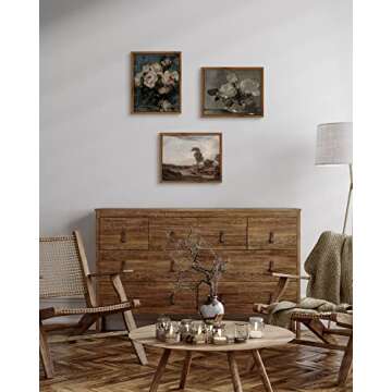 InSimSea Framed Wall Art for Living Room Roses in Vase Canvas Flower Art Home Valentine Decor Boho Wall Pictures Vintage Botanical Art Mid Century Floral Wall Decor Farmhouse Kitchen Bathroom 8x10in