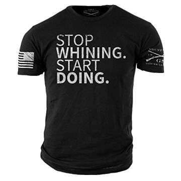 Grunt Style Stop Whining Men's Graphic Tee - Premium Black T-Shirt