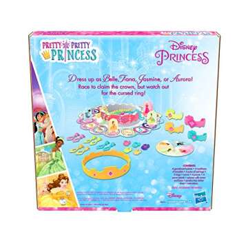 Hasbro Gaming Pretty Pretty Princess: Edition Board Game Featuring Disney Princesses, Jewelry Dress-Up Game for Kids Ages 5 and Up, for 2-4 Players