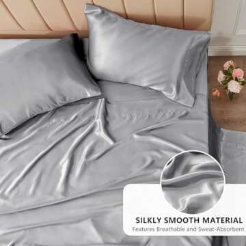 CozyLux Satin Sheets Queen Size - Luxury 4 Piece Set