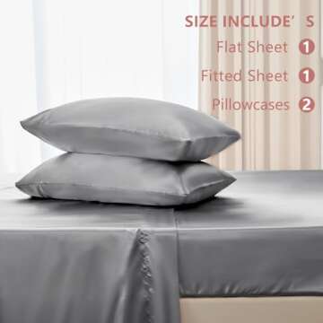 CozyLux Satin Sheets Queen Size - Luxury 4 Piece Set
