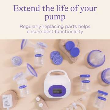Lansinoh Breast Pump Spare Parts Bundle, Includes Four Duckbill Valves and Other Replacement Parts f...