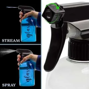 Cornucopia Plastic Cleaning Spray Bottles with Labels (Set of 4); 16oz Refillable Trigger Sprayers w/ 3 Settings and Farmhouse Script Labels