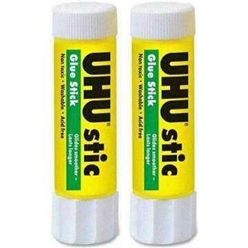 UHU 99655 Stic Permanent Clear Application Glue Stick, 1.41 oz (2 Pack)