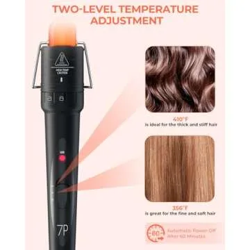 7 in 1 Curling Wand Set: Ohuhu Curling Iron Wand 7Pcs 0.35 to 1.25 Inch Interchangeable Ceramic Barrel Heat Protective Glove 2 Clips Dual Voltage Hair Curler for Girls Women Black