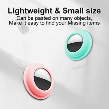 Aimtel Case Compatible with Apple Airtags Case Air Tag Holder Cover Airtag Sticker Stick on Adhesive Mount Silicone for Tv Remote Car Air Tags Case 4 Pack(Luminous/Mint Green/Yellow/Pink)