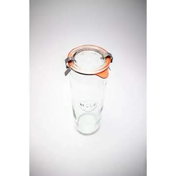 Weck Jars 1/2 Liter Tall Jars Set - Storage for Food, Yogurt and Jelly with Air Tight Seal and Lid - 1/2 Liter - Set of 2