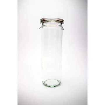 Weck Jars 1/2 Liter Tall Jars Set - Storage for Food, Yogurt and Jelly with Air Tight Seal and Lid - 1/2 Liter - Set of 2