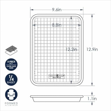 Nordic Ware Naturals Quarter Sheet Pan with Nonstick Grid