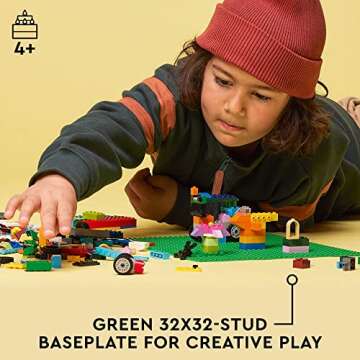 LEGO Classic Green Baseplate, Square 32x32 Stud Foundation to Build, Play, and Display Brick Creatio...