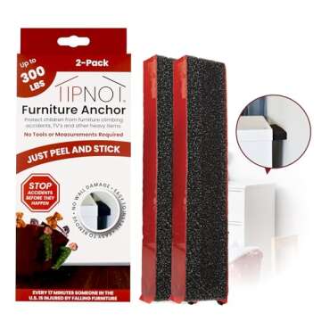 TipNot Adhesive Furniture Anchor - No-Drill Safety Solutions for Your Home