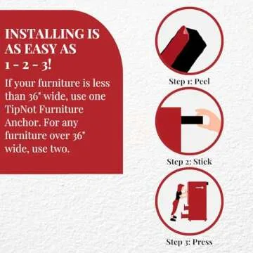 TipNot Adhesive Furniture Anchors - Secure Your Home Safely