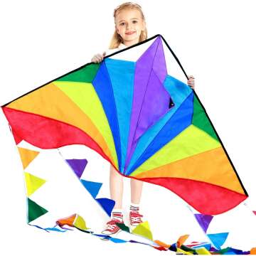 HONBO Large Easy-Fly Delta Kite for Beach Fun