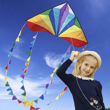 HONBO Large Easy-Fly Delta Kite for Beach Fun