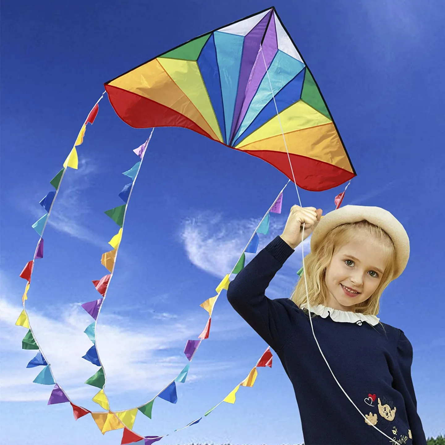HONBO Large Easy-Fly Delta Kite for Beach Fun