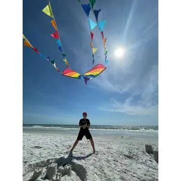 HONBO Large Easy-Fly Delta Kite for Beach Fun