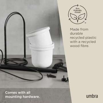 Umbra Triflora Hanging Planter for Window, Indoor Herb Garden, Set of 5, White/Black