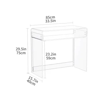 Stylish Solaround Acrylic Desk for Home & Office - Clear