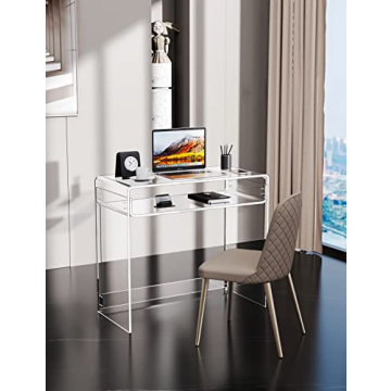 Stylish Solaround Acrylic Desk for Home & Office - Clear