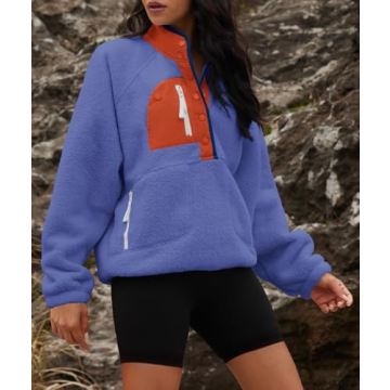 Yanekop Women's Sherpa Fleece Pullover - Cozy Chic Style!