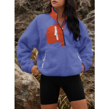 Yanekop Women's Sherpa Fleece Pullover - Cozy Chic Style!