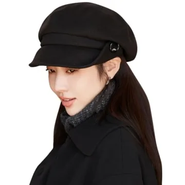 YUSSTAR Winter Soft Newsboy Cap with Button Detail for Women